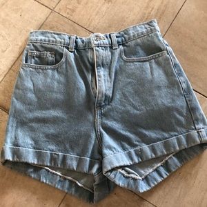 American Apparel High Waisted Denim Shorts